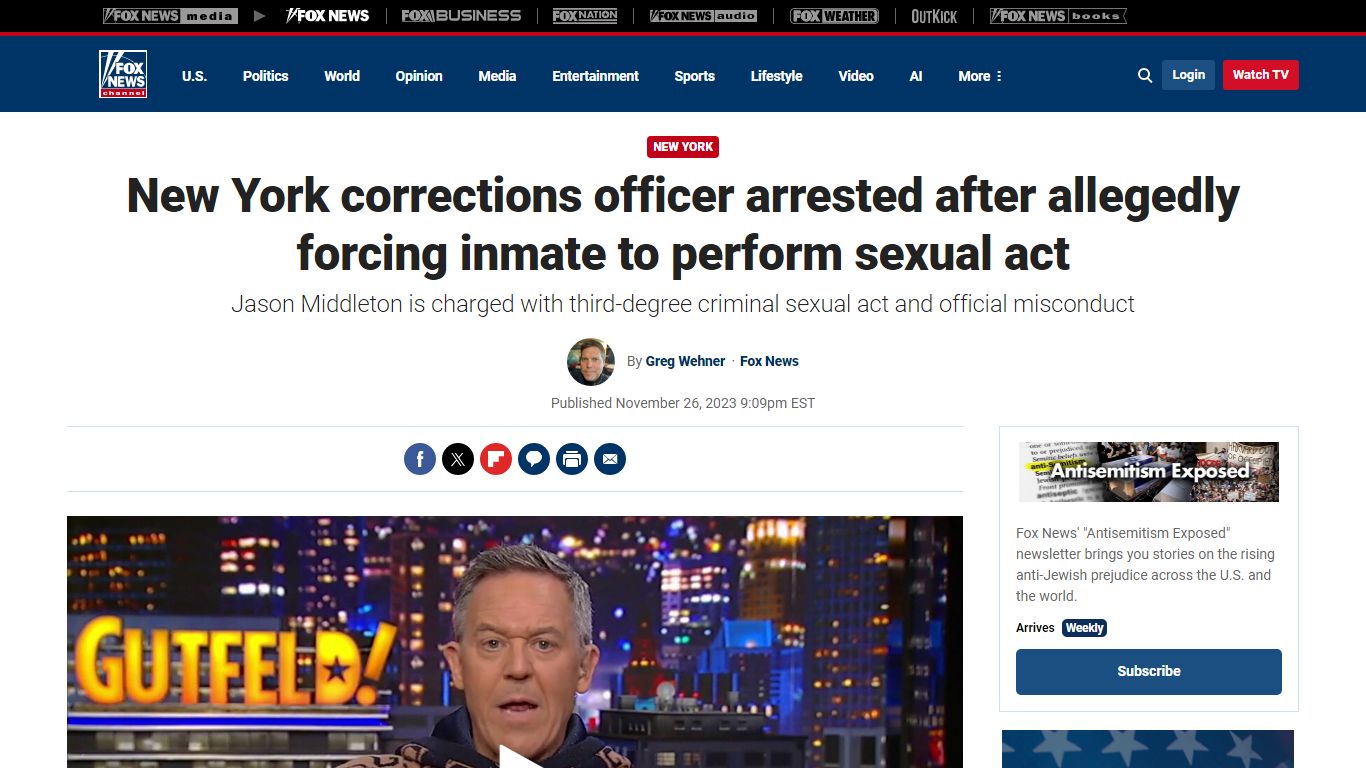 New York corrections officer arrested after allegedly forcing inmate to ...